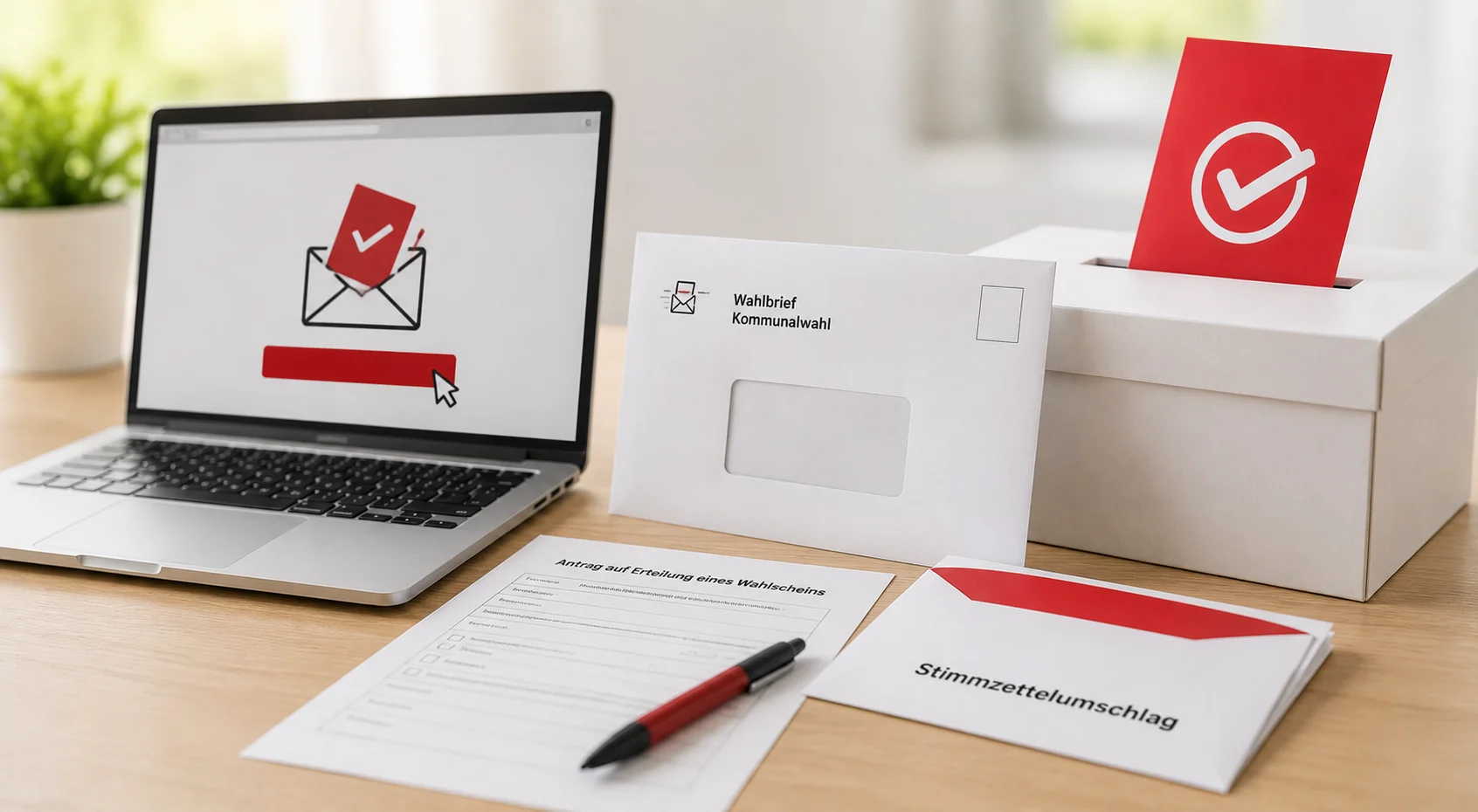 Briefwahlunterlagen und Online-Antrag für die Kommunalwahl Hemmingen 2026