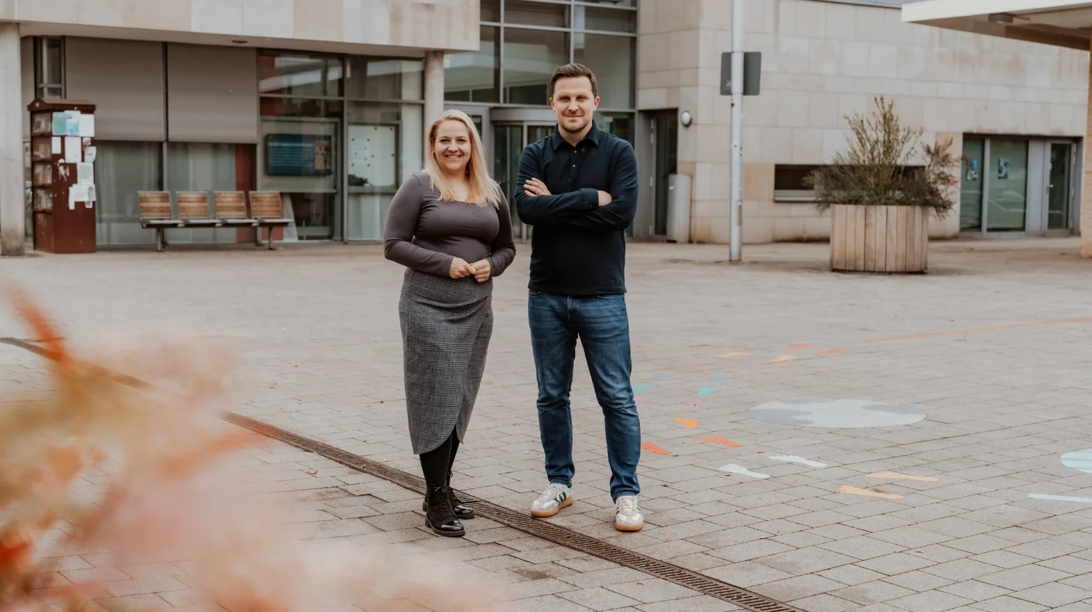 Christina Fritz (SPD Fraktionsvorsitzende im Rat der Stadt Hemmingen) und Aleksander Potrykus (Vorsitzender SPD Hemmingen)